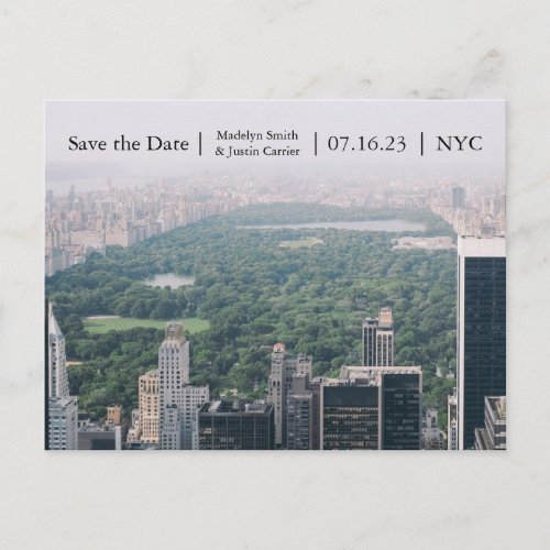 NYC Central Park Photo _ Save the Date Post Card