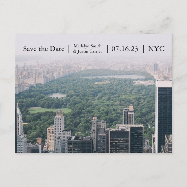 NYC Central Park Photo - Save the Date Post Card (Front)