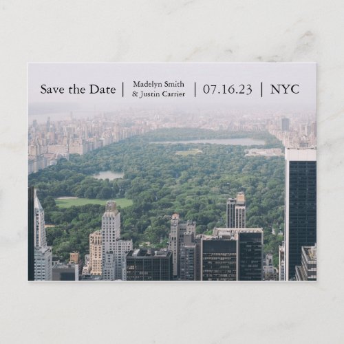 NYC Central Park Photo _ Save the Date Post Card