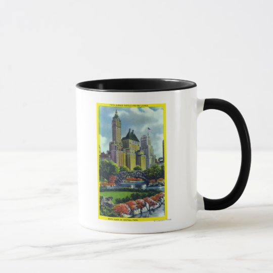 NYC Central Park View of 5th Ave Hotels Mug