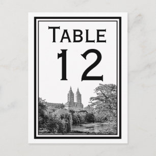 NYC Centrl Pk Lake San Remo Etch Table Number Card