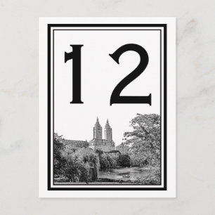 NYC Centrl Pk Lake San Remo Etched SQ Table Number