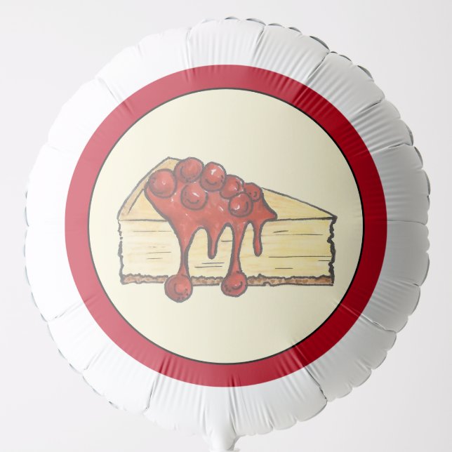 NYC Cherry Cheesecake Slice Dessert Baking Food Balloon (Front)