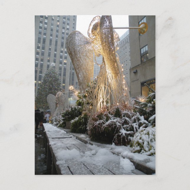 NYC Christmas Angel Holiday Postcard (Front)