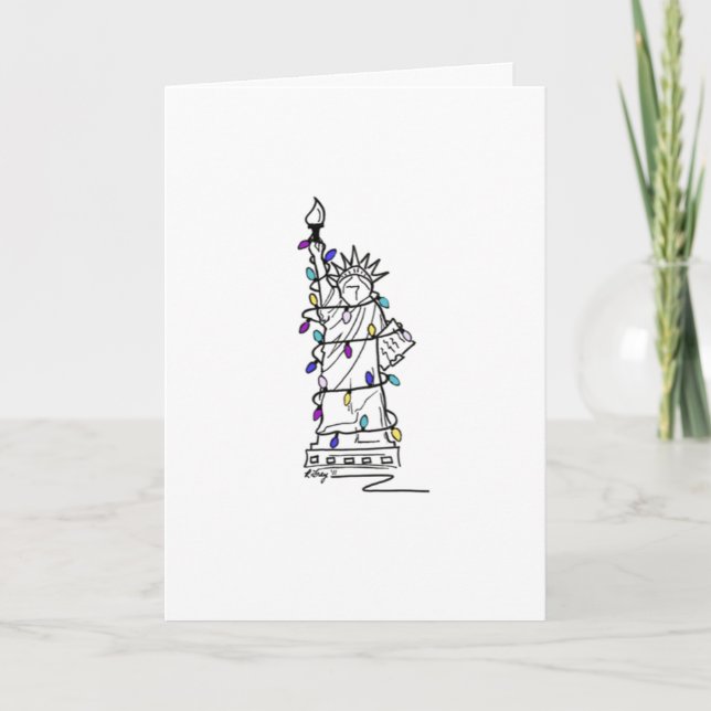 NYC Christmas Hanukkah Holiday Lights New York Card (Front)