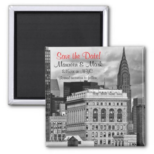 NYC Chrysler Building Flatiron Save the Date Magnet