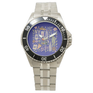 nyc city retro vintage collage watch