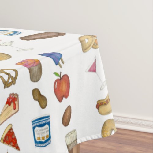 NYC Classic New York City Foods Pretzel Pizza Lox Tablecloth