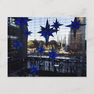 NYC Columbus Circle Christmas Decorations New York Holiday Postcard