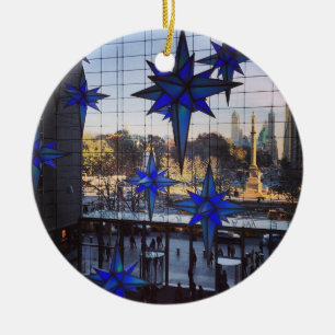NYC Columbus Circle Christmas Holiday New York NY Ceramic Ornament