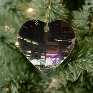 NYC Columbus Circle Christmas Lights Photography Ceramic Ornament