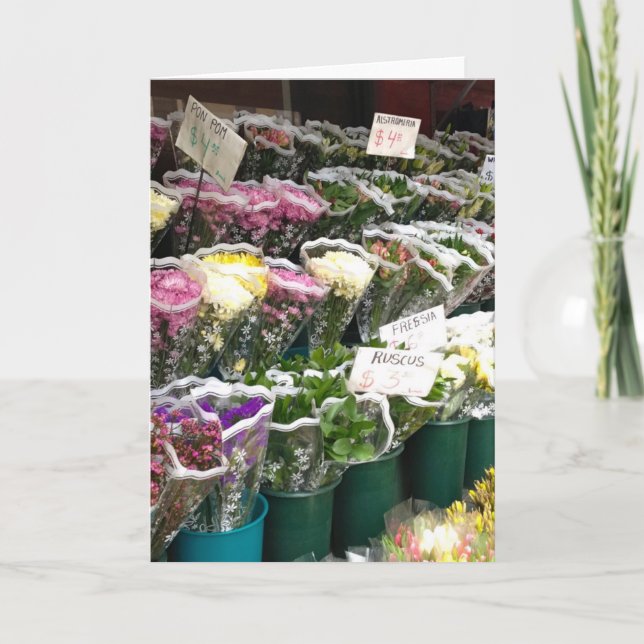 NYC Corner Bodega Flowers Valentine's Day Photo Holiday Card (Front)