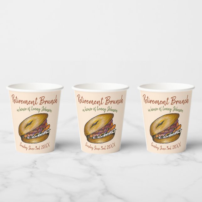 NYC Deli Bagel Cream Cheese Capers Onions Lox Paper Cups (Multi)