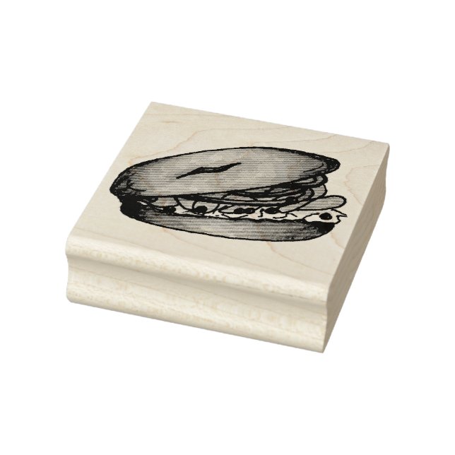 NYC Deli Bagel Cream Cheese Capers Onions Lox Rubber Stamp (Stamp)