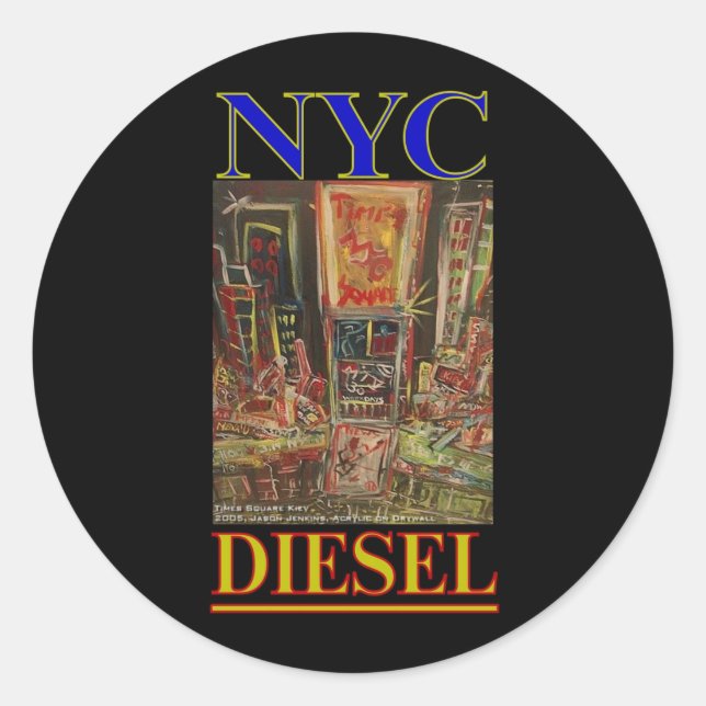 NYC DIESEL CLASSIC ROUND STICKER (Front)