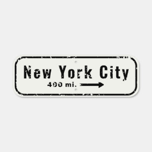 NYC Directional Sign Post / Miles to City Distance