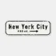 NYC Directional Sign Post / Miles to City Distance | Zazzle