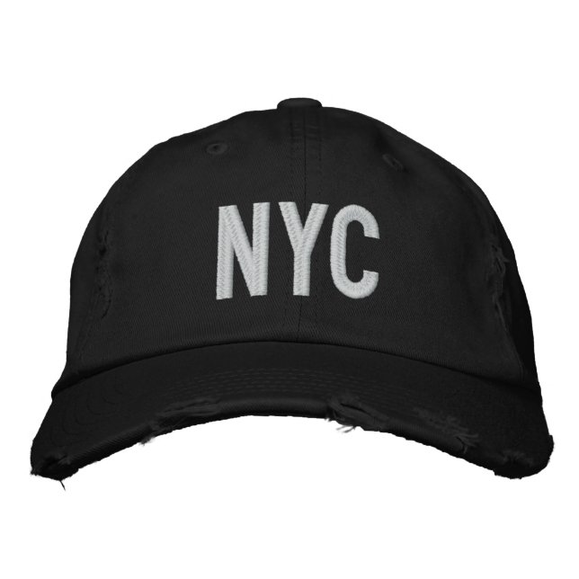 NYC DISTRESSED TWILL BASEBALL CAP (Front)