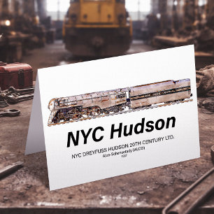 NYC Dreyfuss Hudson Steam Locomotive. Profile Thank You Card