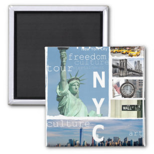 Nyc Elegant Modern New York City Template Square Magnet