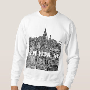 NYC Etched Look Skyline From Above Sweatshirt