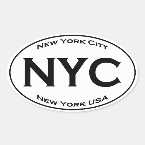 NYC Euro Style Oval Logo Oval Sticker