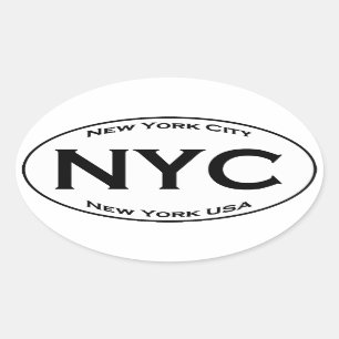 NYC Euro Style Oval Logo Oval Sticker