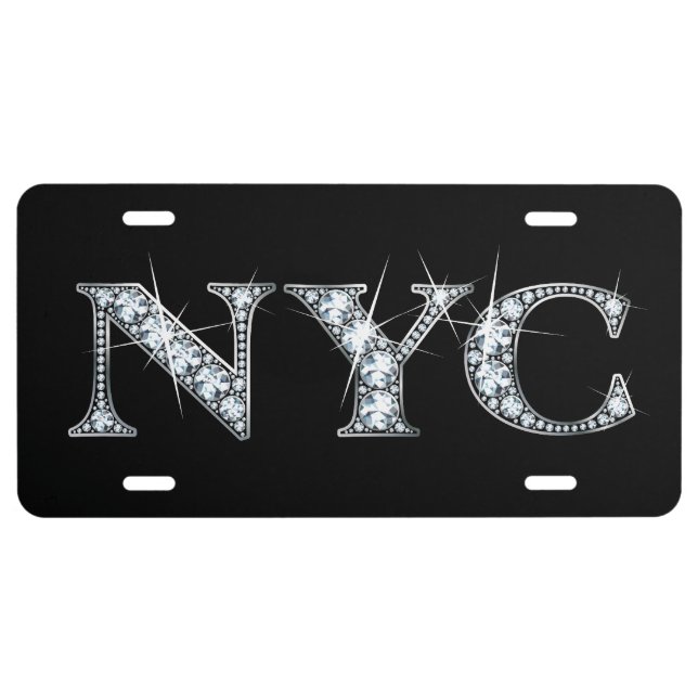 NYC Faux-"Diamond" Bling License Plate (Front)