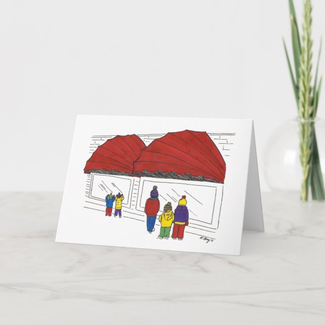 NYC Fifth Avenue Window Shopping Christmas Holiday Card (Front)