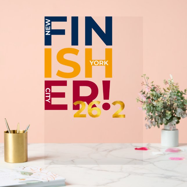 NYC Finisher of the Marathon Acrylic Sign (Wedding)