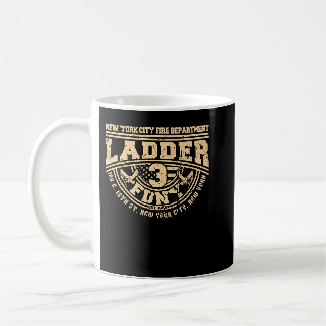 NYC Fire Department Station Ladder 3 New York Fire Coffee Mug (Left)