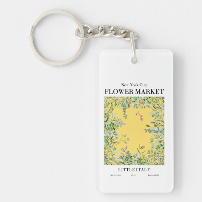 NYC Flower Market Little Italy Greenery Keychain (Front)