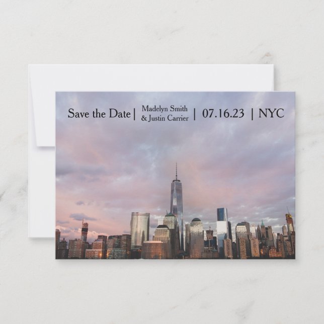 NYC Freedom Tower Photo - 3x5 Save the Date (Front)