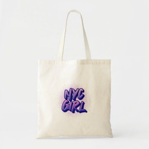 NYC Girl Graffiti Style Tote Bag