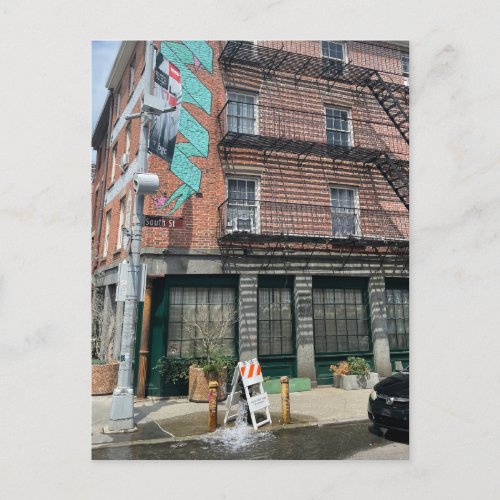 NYC Graffiti Building Postcard  Urban Art Snapshot