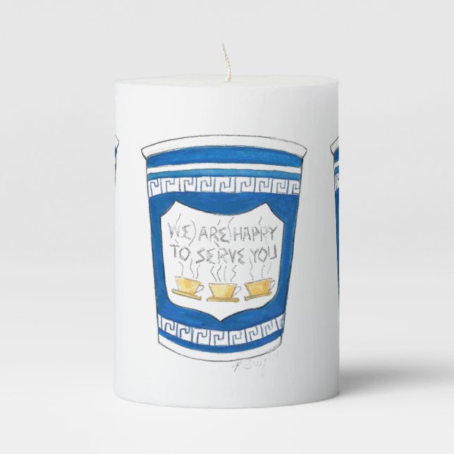 NYC Greek Diner Coffee Happy to Serve You Candle (Front)