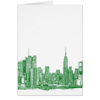 NYC green sketch Cards