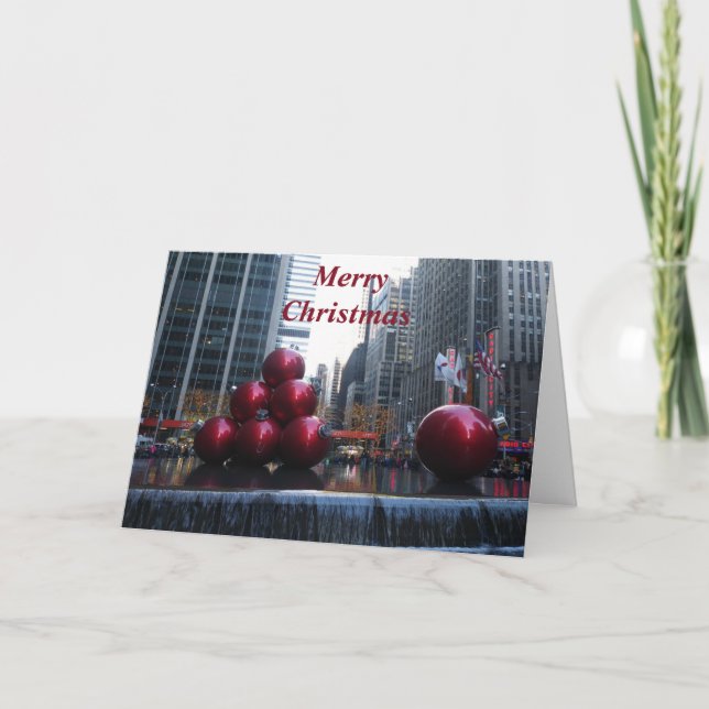 NYC Holiday red ornaments  Greeting Card (Front)