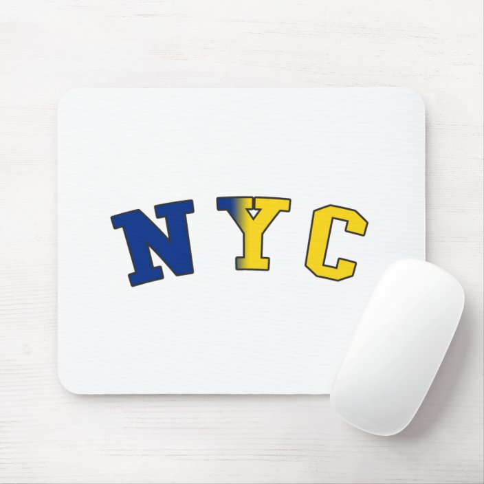 NYC in New York State Flag Colors Mouse Pad