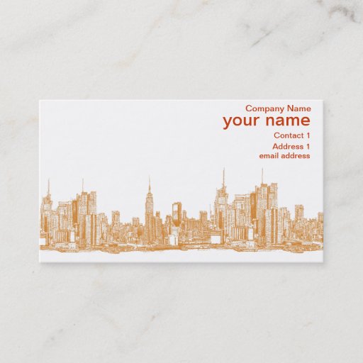 Customizable NYC in orange Business Cards