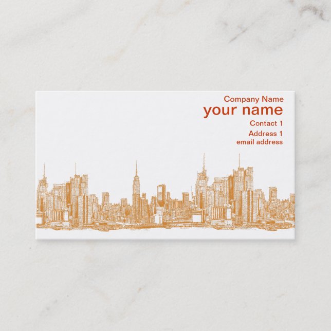 NYC in orange Business Card (Front)