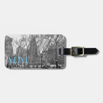 Nyc In Winter Monogram Luggage Tag by bluerabbit at Zazzle