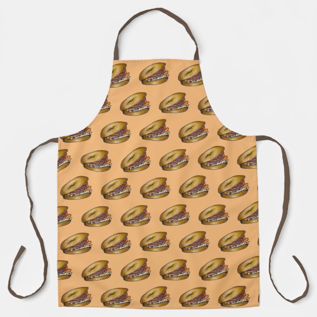 NYC Jewish Deli Bagel Capers Lox Cream Cheese Apron (Front)