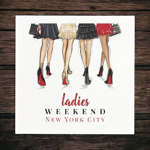 NYC Ladies Weekend Fashion Getaway Party Napkins