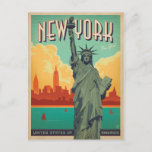 NYC - Lady Liberty Postcard<br><div class="desc">Anderson Design Group is an award-winning illustration and design firm in Nashville,  Tennessee. Founder Joel Anderson directs a team of talented artists to create original poster art that looks like classic vintage advertising prints from the 1920s to the 1960s.</div>
