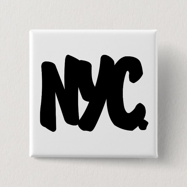 NYC Letters Pinback Button (Front)