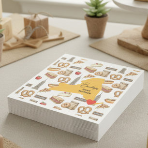 NYC Locally Grown City Icon Pattern Baby Shower Napkins