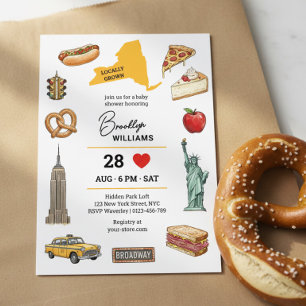 NYC Locally Grown Icon Sketch Baby Shower Invitation