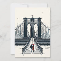 NYC Love Vibe - Modern Brooklyn Bridge Valentine's