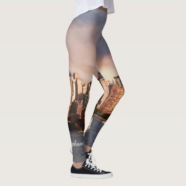 NYC Lower Manhattan Skyline with Personalized Name Leggings (Right)